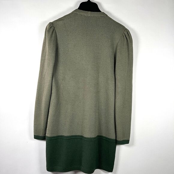 St John Vintage Cardigan Sweater Long Duster Santana Knit Gathered Sleeve Medium - Picture 3 of 10
